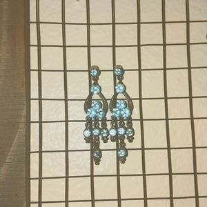 Aquamarine Like Gem Chandelier Dangle Earrings